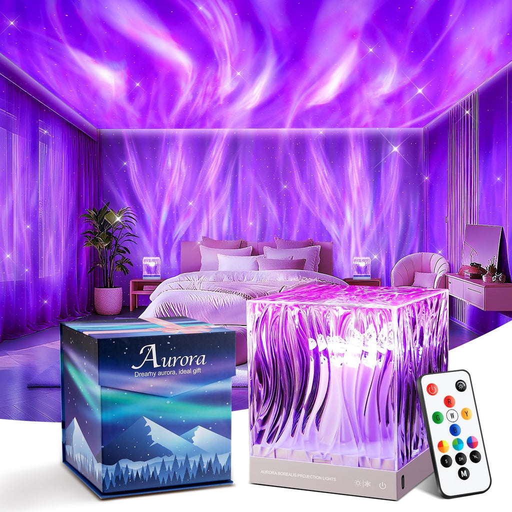 One Fire Teenager Girl Gift Ideas Northern Lights Projector,18 Colors Aurora Light Projector, Dimmable Aurora Projector Mood Lighting for…