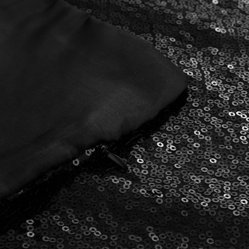 uxcell 2 Pcs Black Sequin Throw Pillow Covers, Shiny Sparkling Comfy Satin Sequin Cushion Covers, Decorative Pillowcases for…