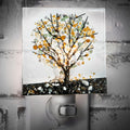JDevlinGlassArt J Devlin Glass Art Stained Glass Night Light, Autumn, Fall Tree, Nature, Cabin, Plug in nightlight for Bedroom/Bathroom/Sta…