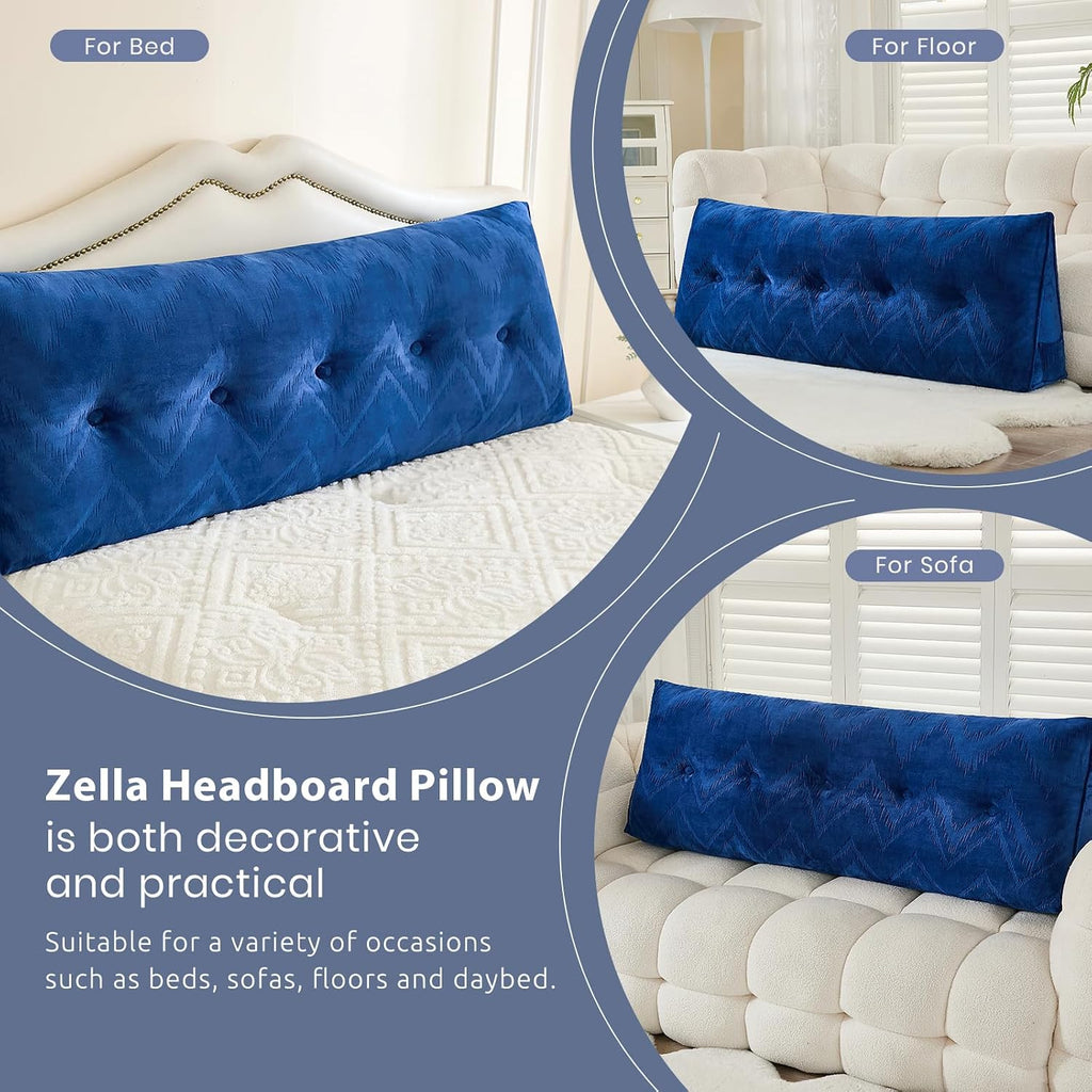 Zelladorra Headboard Pillow for Bed, Triangular Wedge Pillow Headboard Soft Support While Reading and Resting, Bed Bolster Cushion…