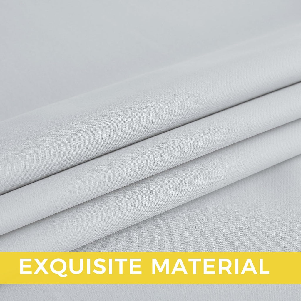 Nicetown Room Darkening Draperies Curtains Panels, 2 Panels Greyish White W52 x L84 White