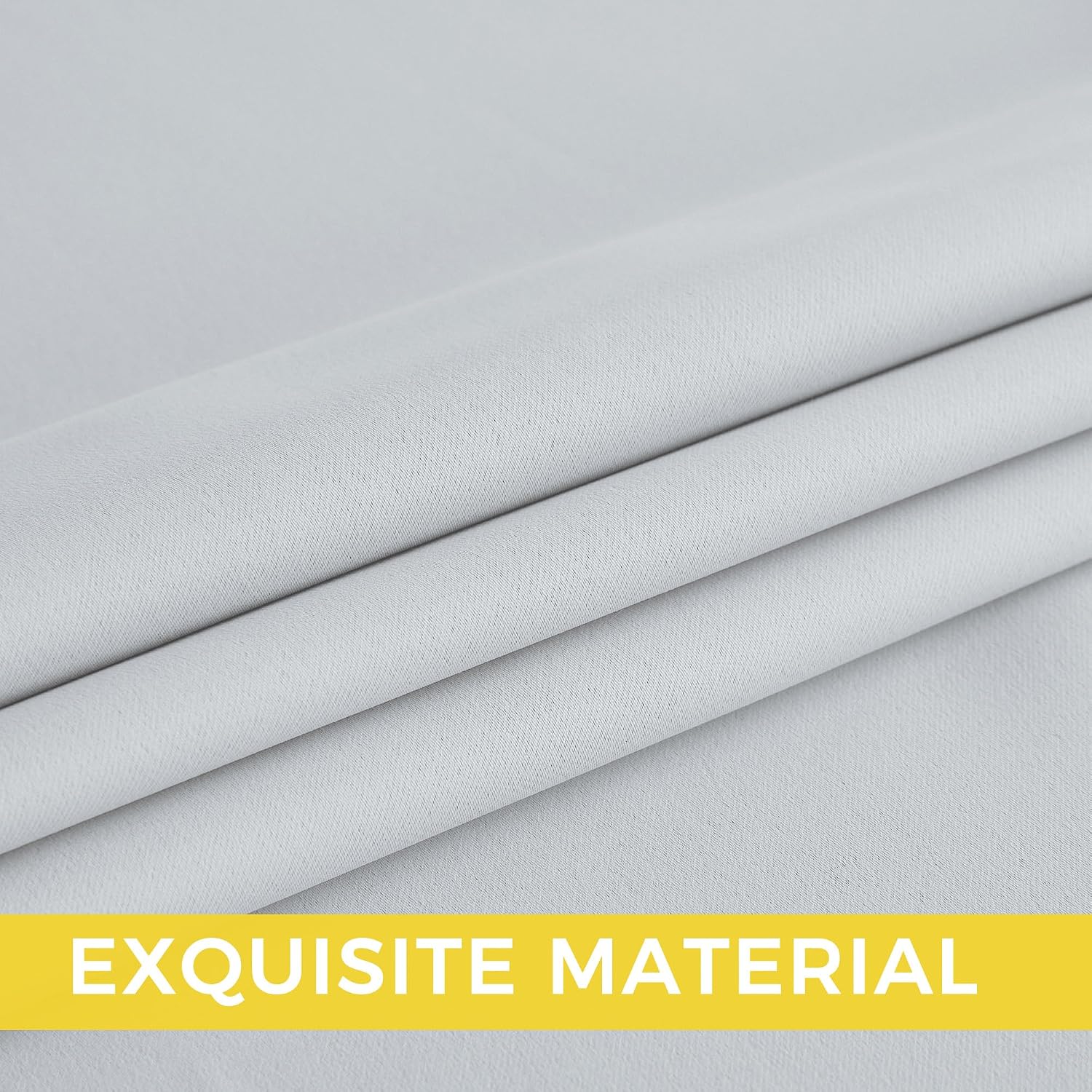 Nicetown Room Darkening Draperies Curtains Panels, 2 Panels Greyish White W52 x L84 White
