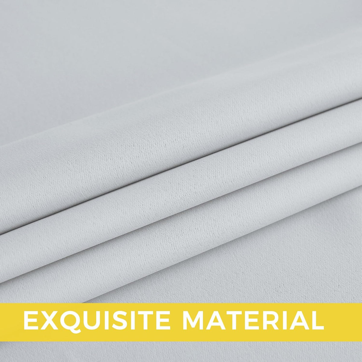 Nicetown Room Darkening Draperies Curtains Panels, 2 Panels Greyish White W52 x L108 White