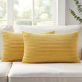 Mecatny Corduroy Summer Decorative Throw Pillow Covers 12x20 Set of 2 for Sofa Living Room, Soft Neutral Boho Couch Pillow Covers for…