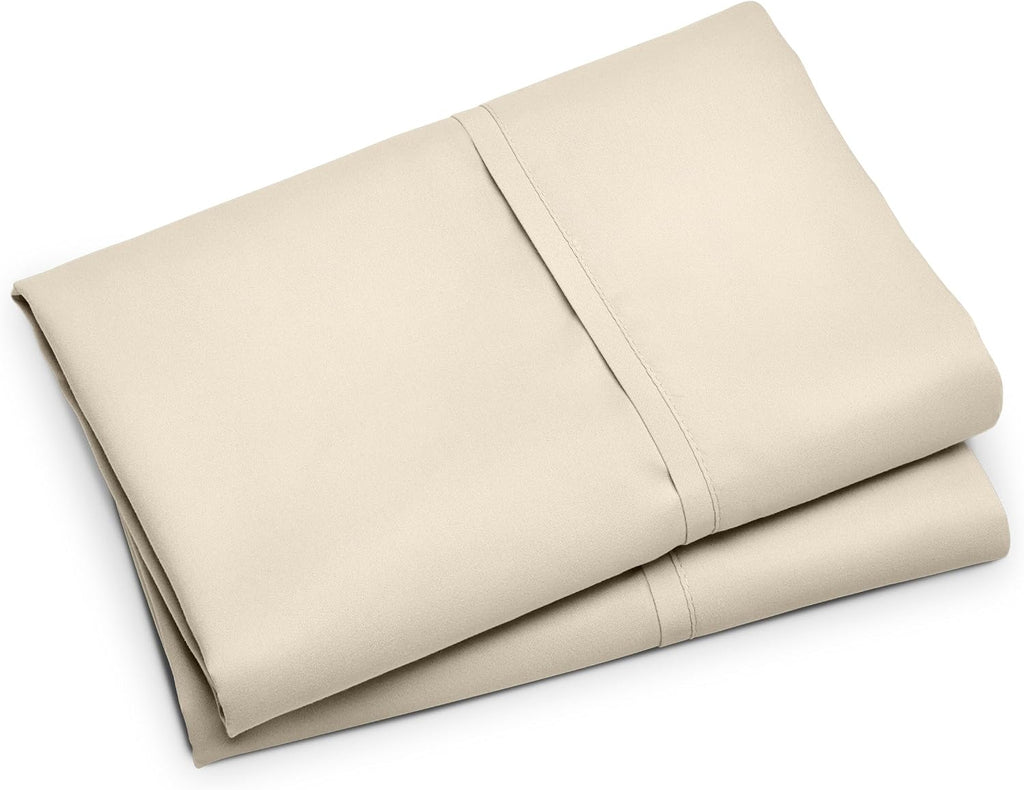 BareHome Bare Home Microfiber Pillow Cases - King Size Set of 2 - Cooling Pillowcases - Double Brushed - Sand Pillowcases 2 Pack - Easy Car…