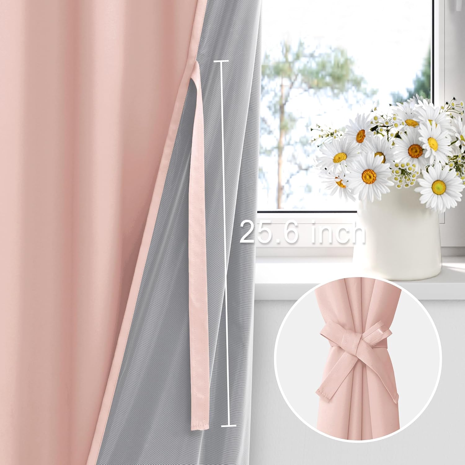 Xwzo 100% Blackout Curtains 2 Panels with Tiebacks- Heat and Full Light Blocking Window Treatment with Black Liner for Kid's Room, Grommet…