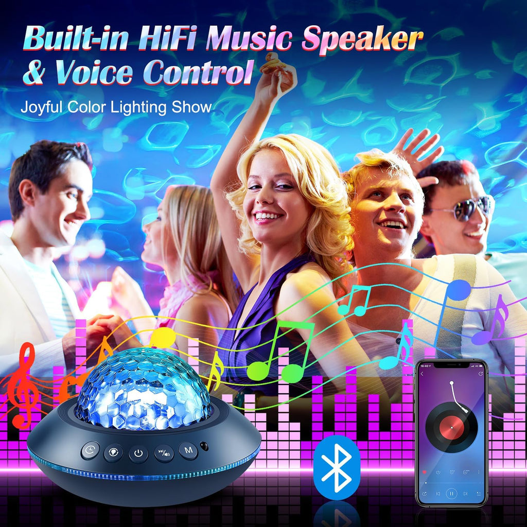 Galaxy Projector for Bedroom, White Noises & Bluetooth Night Light Projector,360° Full Coverage Ceiling Projector Galaxy Light…