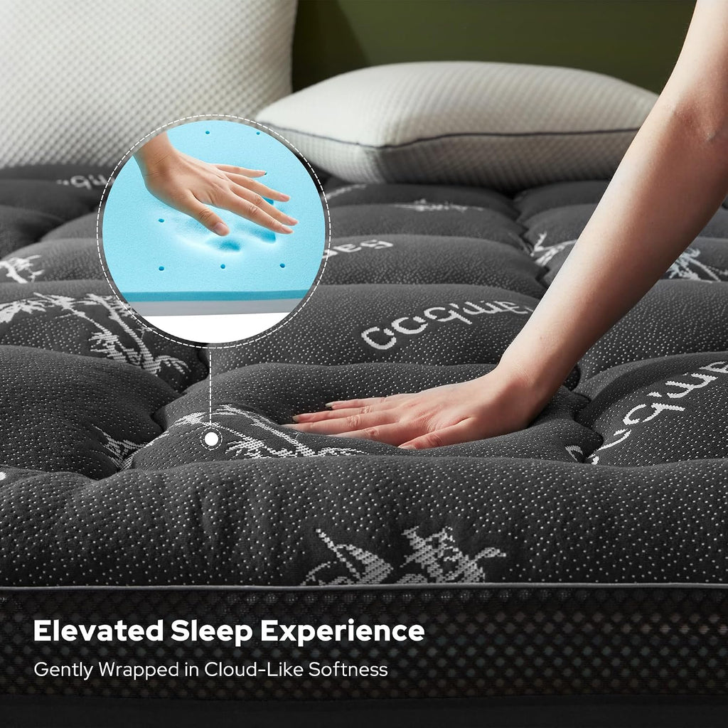 Bedlore 4 Inch Memory Foam Mattress Topper Full,2-in-1 Dual Layer Design (2" Gel Memory Foam + 2" Plush Pillow Top Cover) Mattress Topper M…