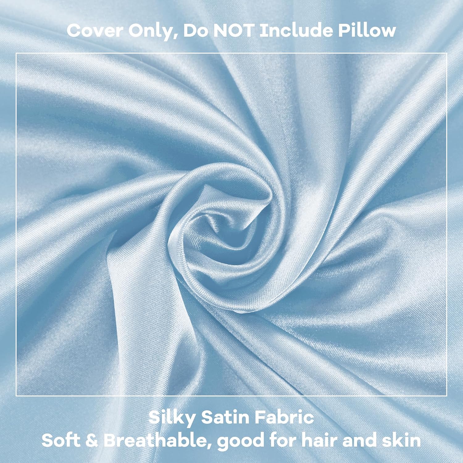 HOMBYS Satin Bed Wedge Pillow Cover Silky & Smooth Wedge Pillowcase 1 Pack 24x24x12.5, Soft & Breathable, Removable & Machine…