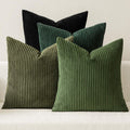 Miulee Boho Farmhouse Throw Pillow Covers 18x18 Inch Set of 4 Mordern Neutral Green Cushion Covers Soft Corduroy Nordic Home Decor for Spri…