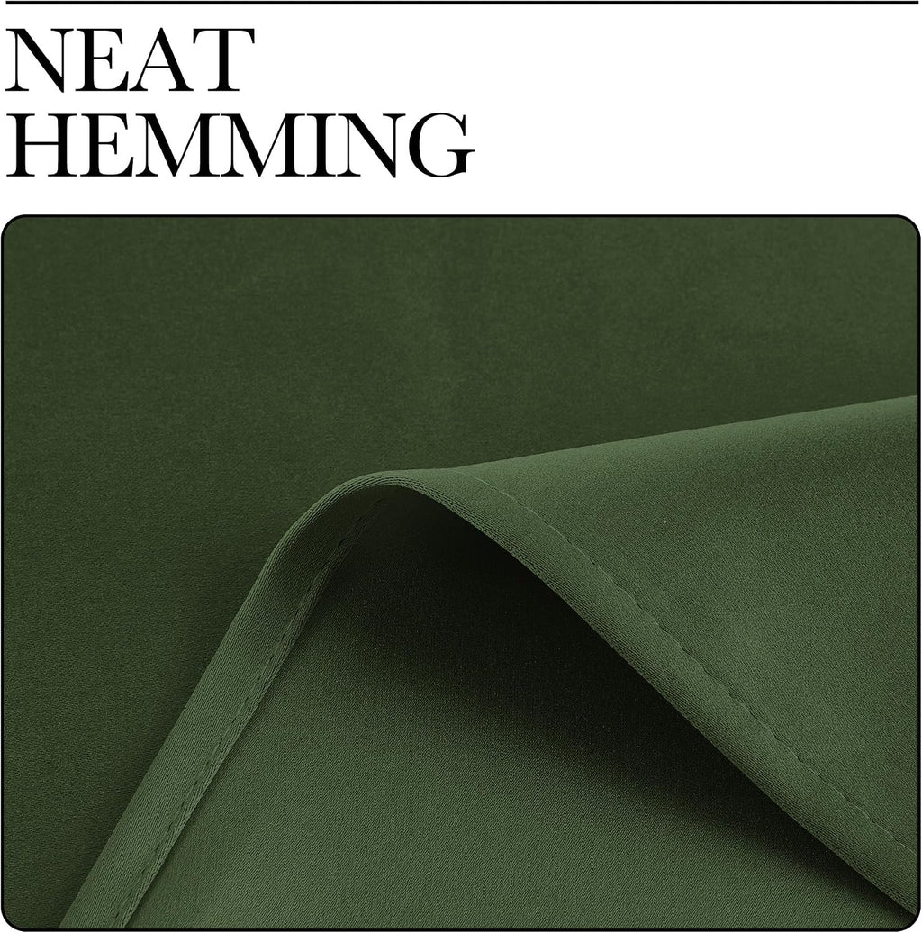 NICETOWN Dark Green Blackout Cafe Satin Curtains for Small Windows, 42" Wide by 84" Long, 2 Panels, Grommet Noise Reducing Faux Silk…