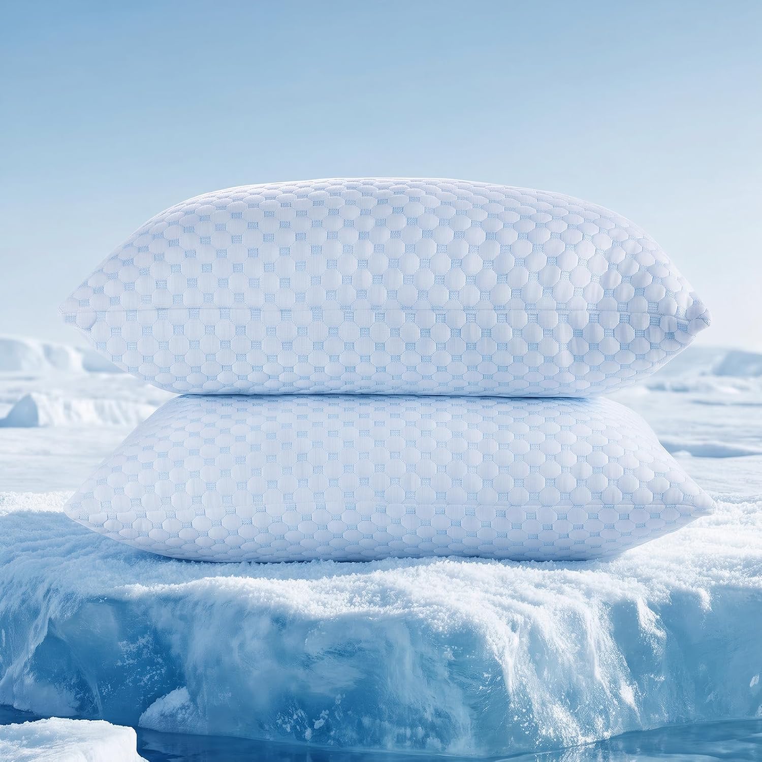 Favocama Cooling Pillow for Sleeping, Shredded Memory Foam Pillows Standard Size Set of 2, Double Sided Cooling Bed Pillows for Hot Sleeper…