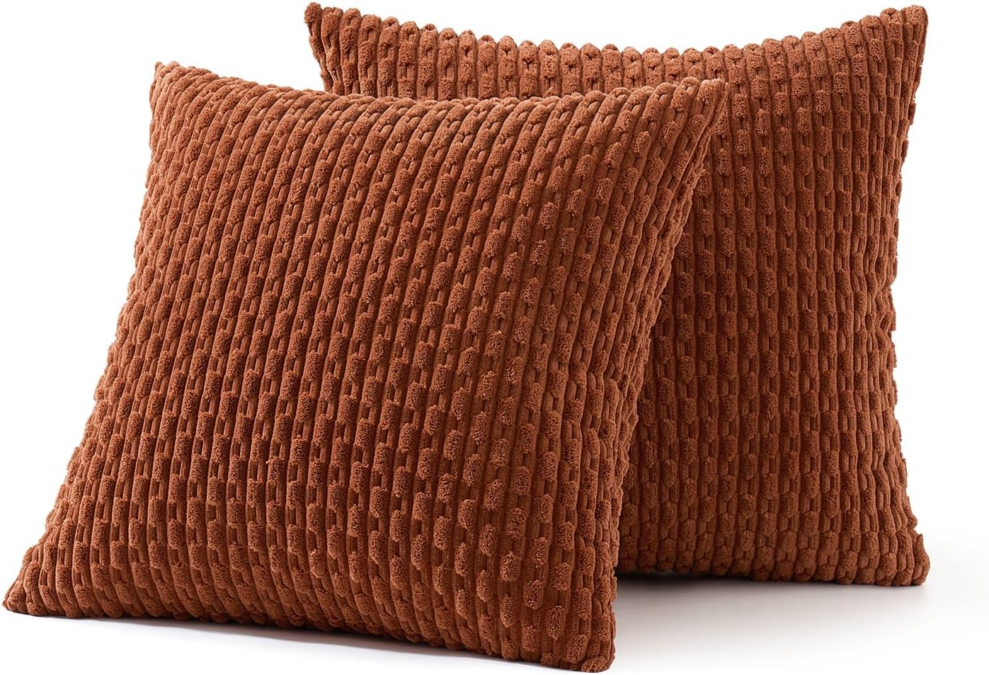 Miulee Throw Pillow Covers Soft Corduroy Decorative Set of 2 Boho Striped Pillow Covers Pillowcases Farmhouse Home Decor for Couch Bed Sofa…