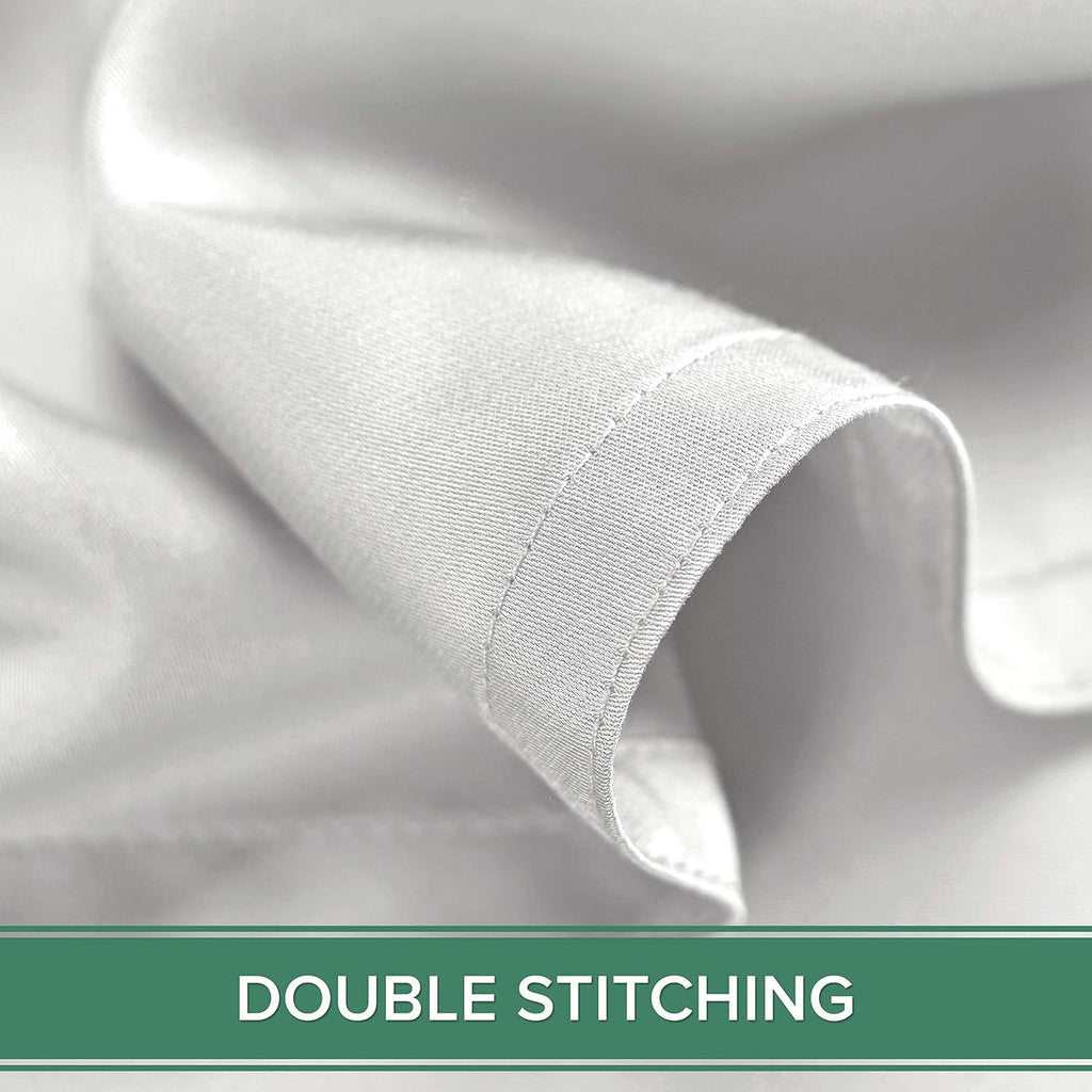 PureBamboo Pure Bamboo Full Sheets, Genuine 100% Organic Viscose Derived from Bamboo Bed Sheet Set, Luxuriously Soft & Cooling, Double Stit…