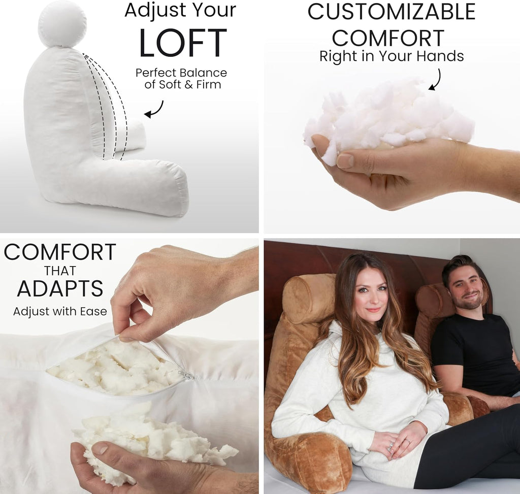 Husband Pillow XXL The Original for Adults - 30" Tall Backrest for Sitting Up in Bed - Firm Support Reading & Bed Rest Pillows for…