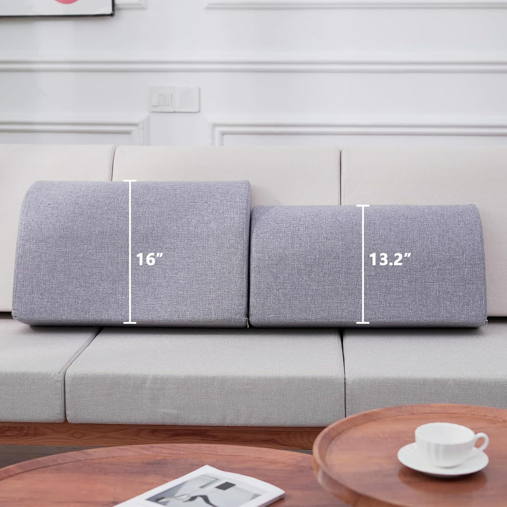 2PCS Sofa Couch Back Cushions, Backrest Support Pillow for Elderly, Extra Large Thick Lumbar Support Pillow for Home (6x24x16 in, Linen…