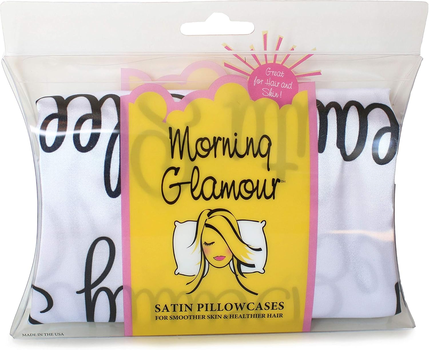 MorningGlamour Morning Glamour Satin Pillowcases for Hair & Skin, Similar to Silk, Standard/Queen Size Set of 2, Cooling Pillow Case with E…