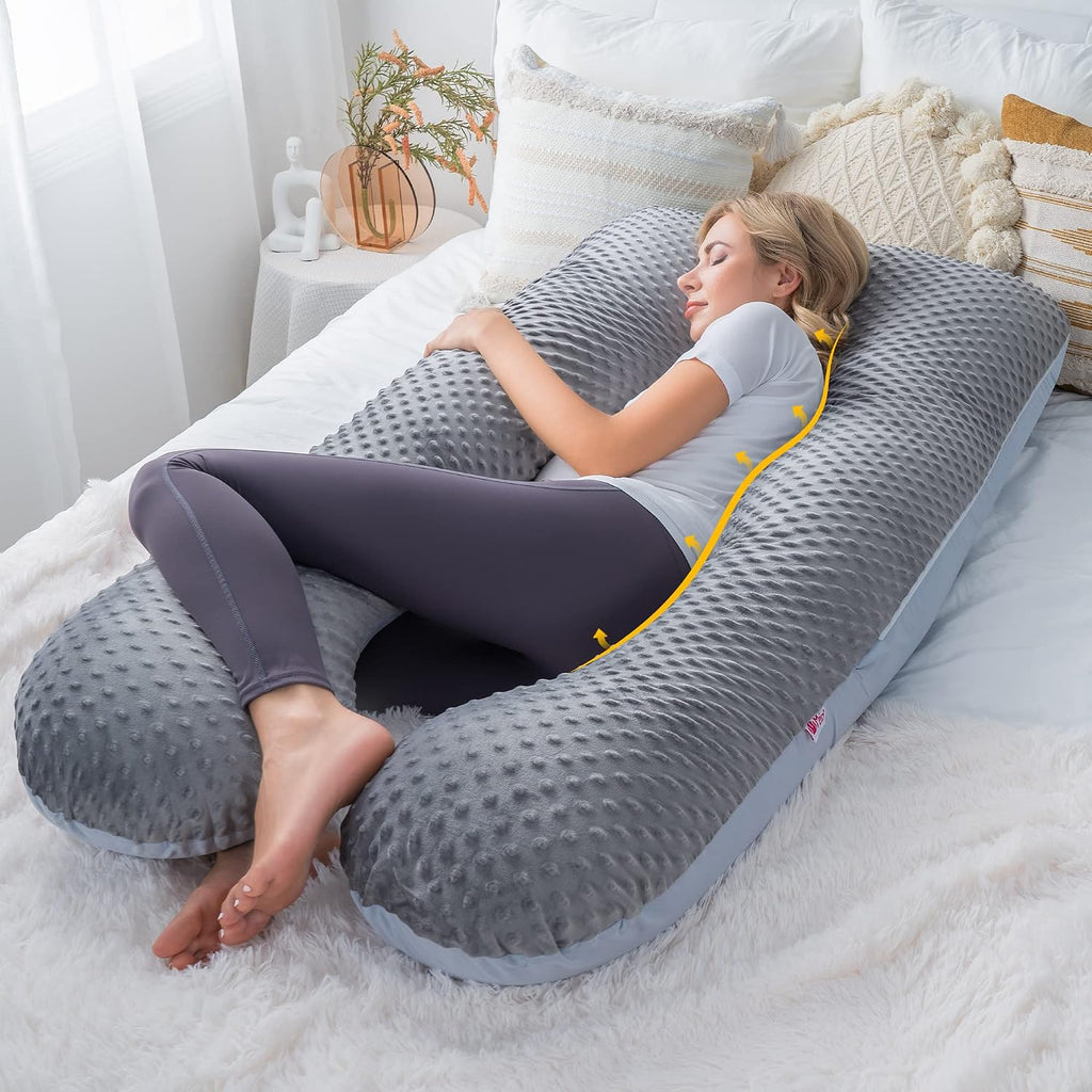 Meiz Pregnancy Pillows, Pregnancy Body Pillow, Pregnancy Pillows for Sleeping, Maternity Pillow for Pregnant Women with Cooling Jersey & Ve…