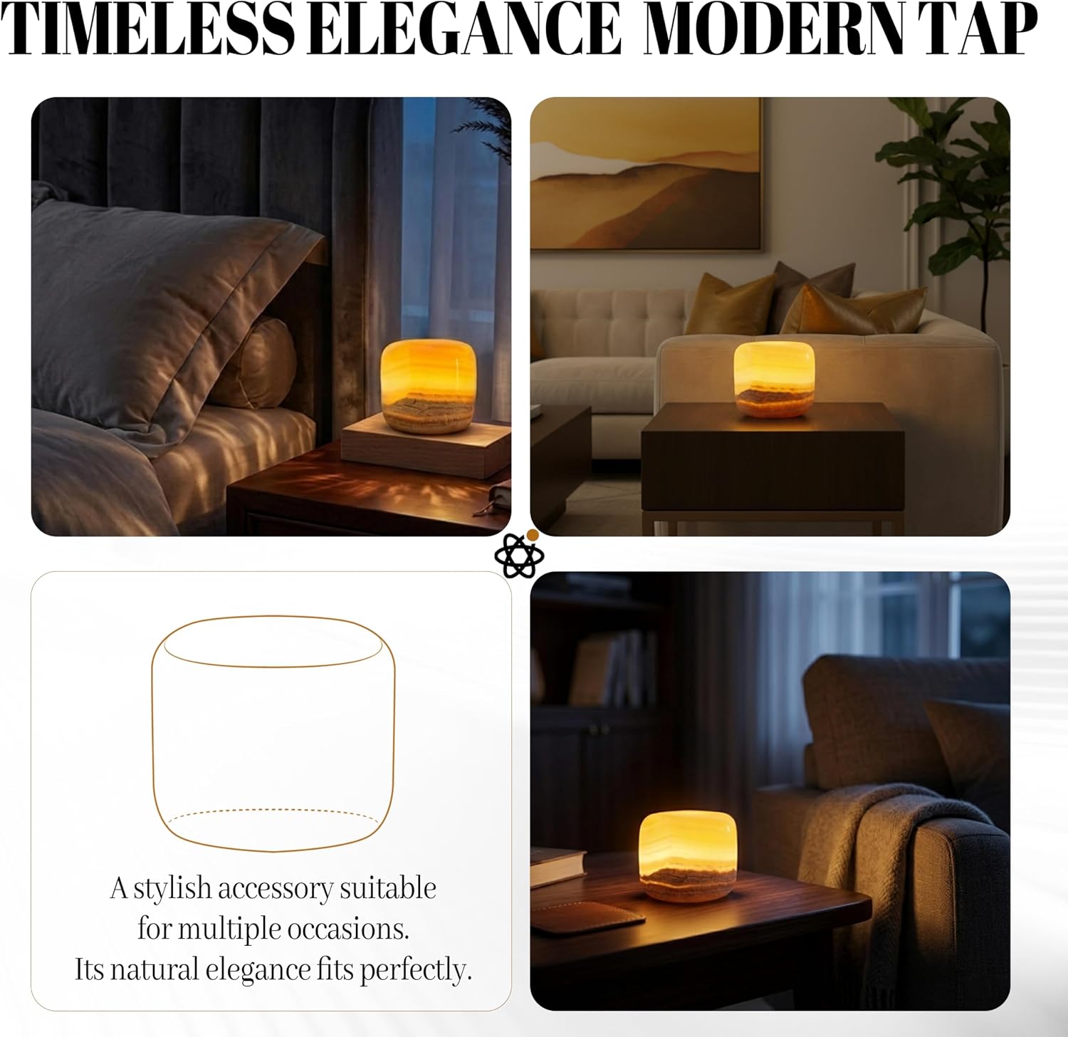 Marmor Marble Lamp Night Light Touch Bedside Table Lamp for Bedroom, Type-C Rechargeable Small Desk Bedside Small Lamps, Eye Caring Dimmable…