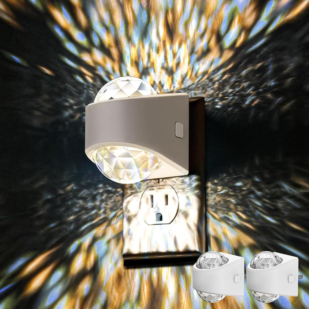 Briignite Night Light Plug into Wall, Color Changing Night Light for Kids, 3CCT Diamond Design Projector Nightlight, Dusk to Dawn Sensor…
