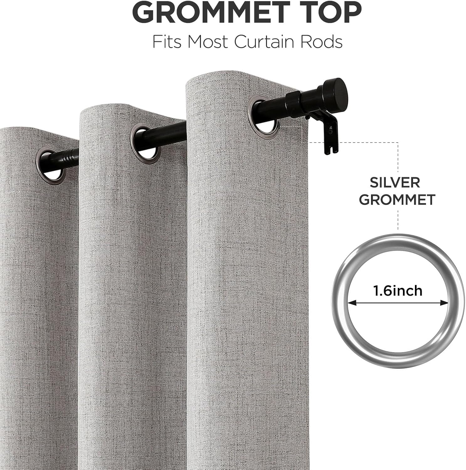 Joydeco 100% Blackout Linen Curtains 90 Inches Long 2 Panels, Thermal Insulated Burlap Curtain & Drapes, Grommet Room Darkening Textured…