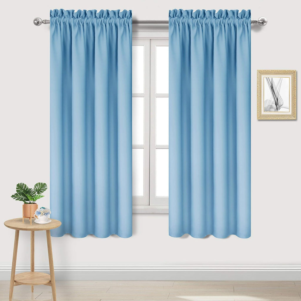 Dwcn Blackout Curtains – Thermal Insulated, Energy Saving & Noise Reducing Bedroom and Living Room Curtains, Light Blue, W 42x L 63 Inch, S…