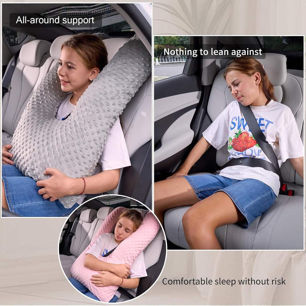 Travel Pillow for Kids Adult in Car - Pillow for Car Sleeping Ultra Large U Shaped with Removable Soft Cover Support Fix Neck and Body…