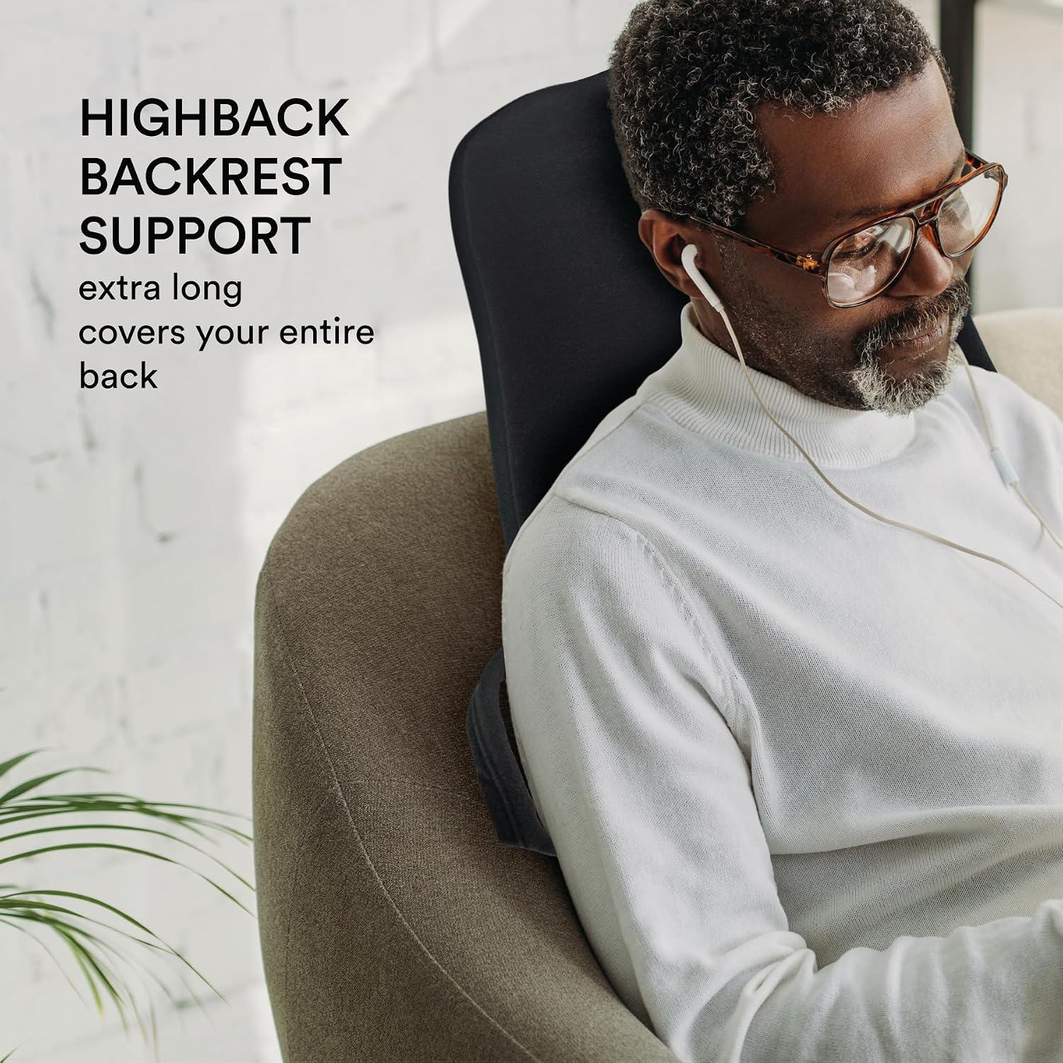 ObusForme Highback Backrest Support - Extra Tall Padded Seat Cushion and Lumbar Support Pillow, Portable Posture Support with Soft and Dura…