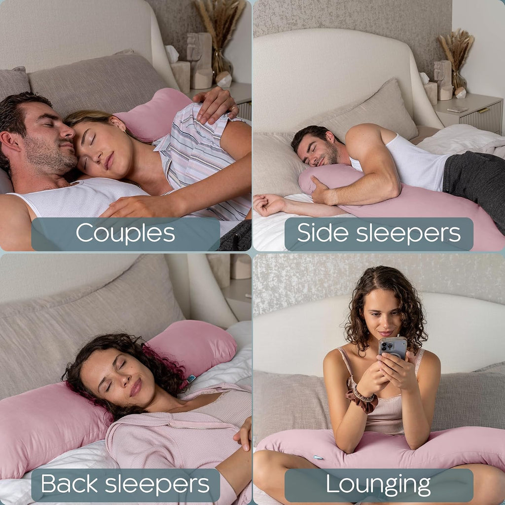 SleepCloud Weighted Body Pillow 8lbs - Weighted Pillow for Deeper Sleep (48" x 14") - Cooling Body Pillows for Adults, Side Sleeper Body…