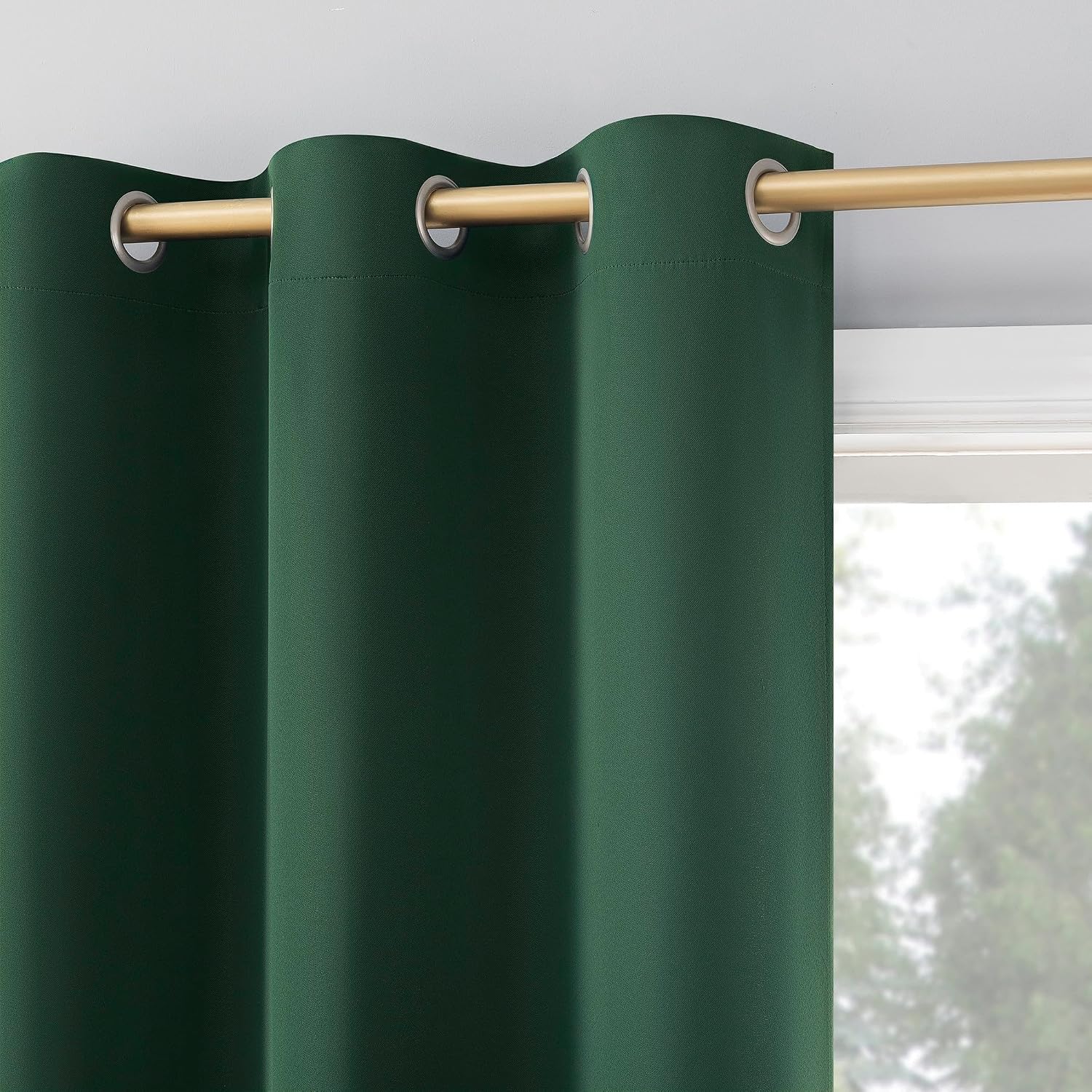Sun Zero Easton Energy Saving Blackout Grommet Curtain Panel, Evergreen, 40" W x 63" L (1 Panel)