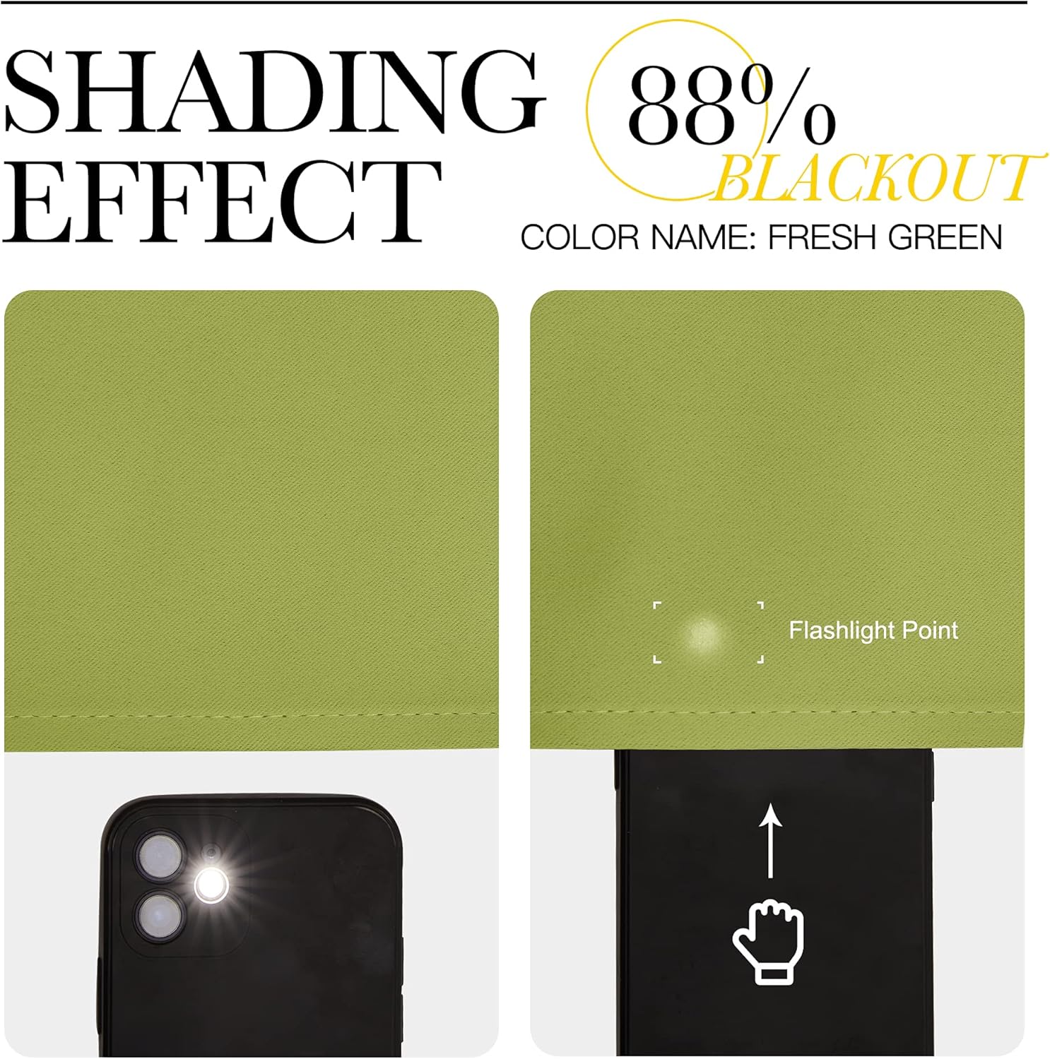 NICETOWN Blackout Curtain Panels for Living Room - (Fresh Green Color) 34x63 Inch, 2 Panels Set, Thermal Insulated Room Darkening…