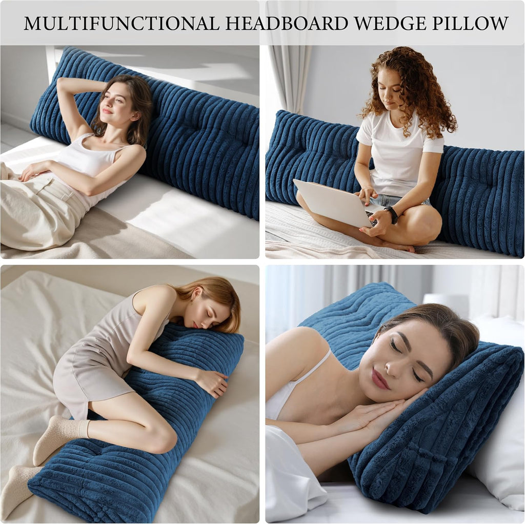 Headboard Pillow King, Triangular Wedge Pillow Headboard King, Cushion Headboards Reading Pillows, Backrest Pillows for Sitting in Bed or…