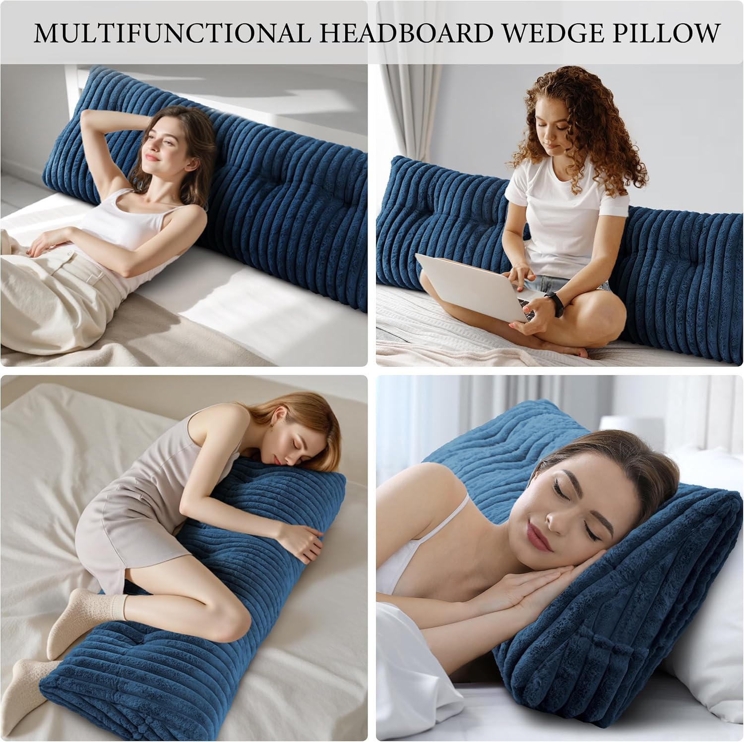 Headboard Pillow King, Triangular Wedge Pillow Headboard King, Cushion Headboards Reading Pillows, Backrest Pillows for Sitting in Bed or…