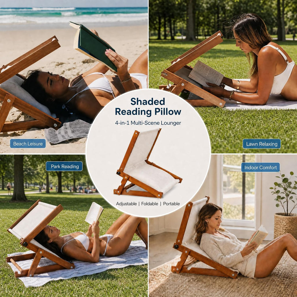 Wooden Z Hut Beach Face Shade Pillow, 180°Adjustable Roof, Pillow Angle Adjustments, Z Hut Face Shade Wooden Portable Anywhere for…