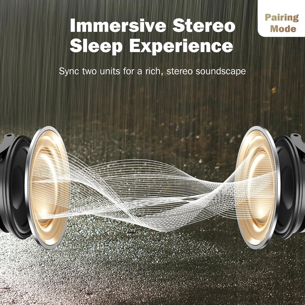 Paussion 2-Pack Sync Stereo, Paussion Portable Mini Noise White Sleep Sound Machine for Adults Kids Baby 25 Soothing Songs, Auto Timer, Per…
