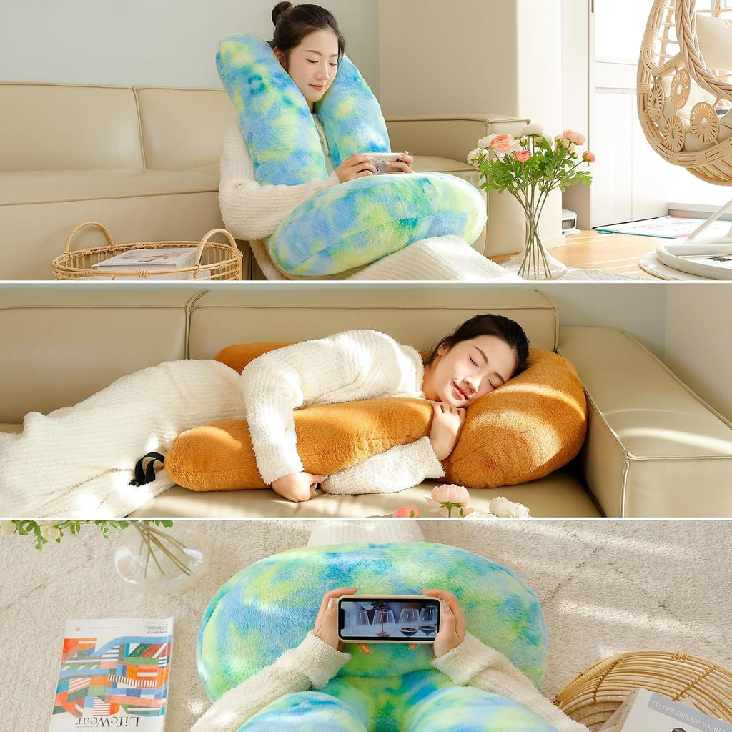 FHSGGP Travel Pillow Car Travel Sleep Support Pillow 2-in-1 Lap Pillow and Car Pillow with Neck and Body Support for Adults and Kids on…