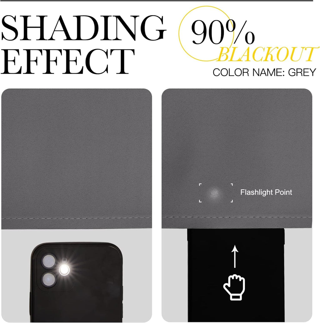 NICETOWN Blackout Curtain Blind for Bedroom, Single Panel, W34 x L72 inches, Grey/Gray, Thermal Insulated Grommet Blackout Room Darkening…