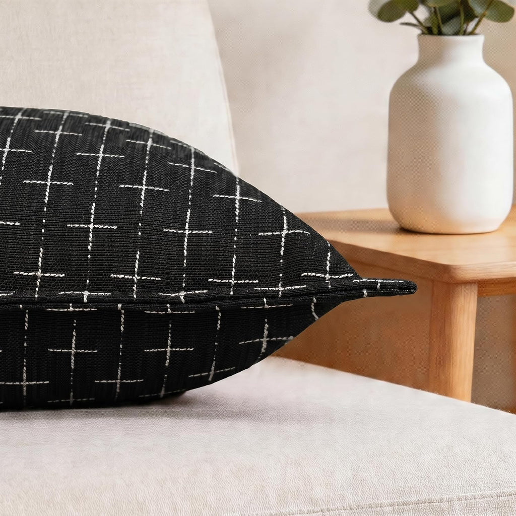 AVOINcolorlife AVOIN colorlife Pack of 2 Decorative Throw Pillow Covers 20x20 Inch, Flange Edges Woven Textured Cushion Case Home Decor for…