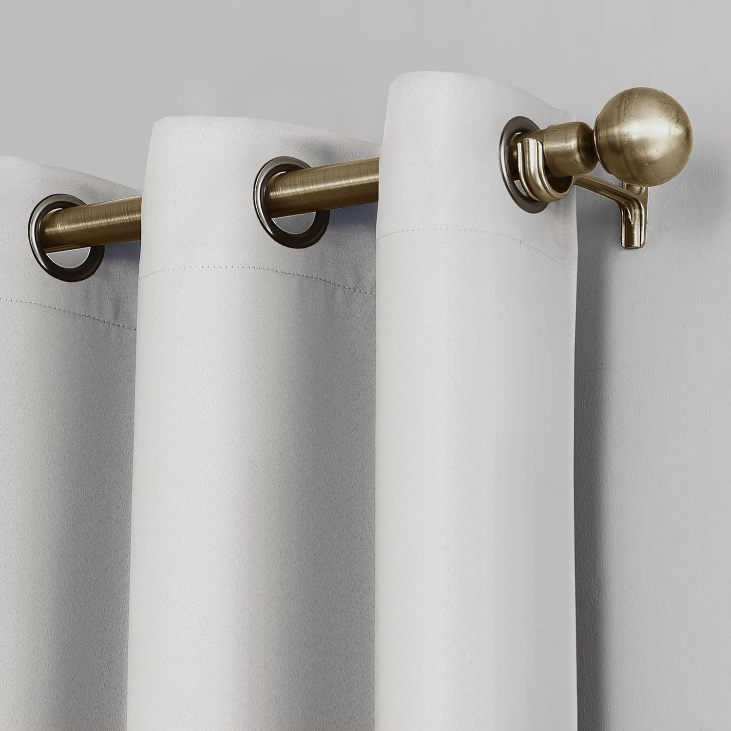 Sun Zero Nordic Theater Grade Extreme 100% Blackout Grommet Curtain Single Panel, 52" x 108", Pearl