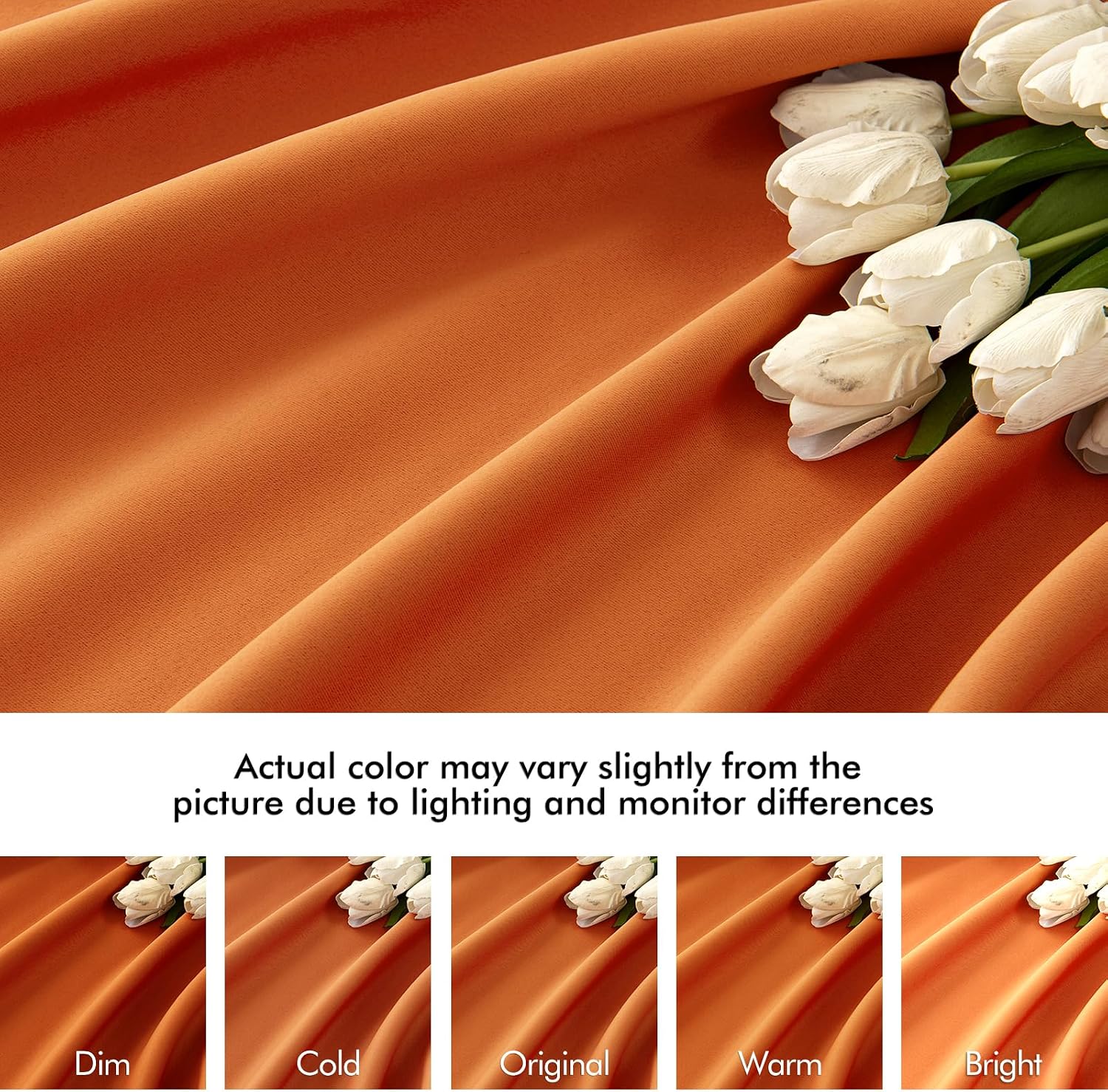Miulee 2 Panels Orange Back Tab Blackout Curtains 84 Inch Length for Living Room Bedroom Privacy, Rod Pocket/Pinch Pleated Fall Thermal Ins…