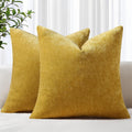 decorUhome Chenille Mineral Yellow Throw Pillow Covers 26x26 Inch Set of 2, Decorative Soft Couch Pillow Covers Solid Dyed Accent Farmhouse…