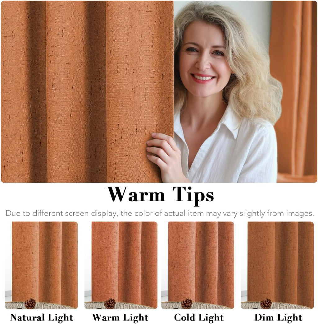 H.VERSAILTEX 100% Blackout Curtains for Bedroom Thermal Insulated Linen Textured Curtains Heat and Full Light Blocking Drapes Living Room…