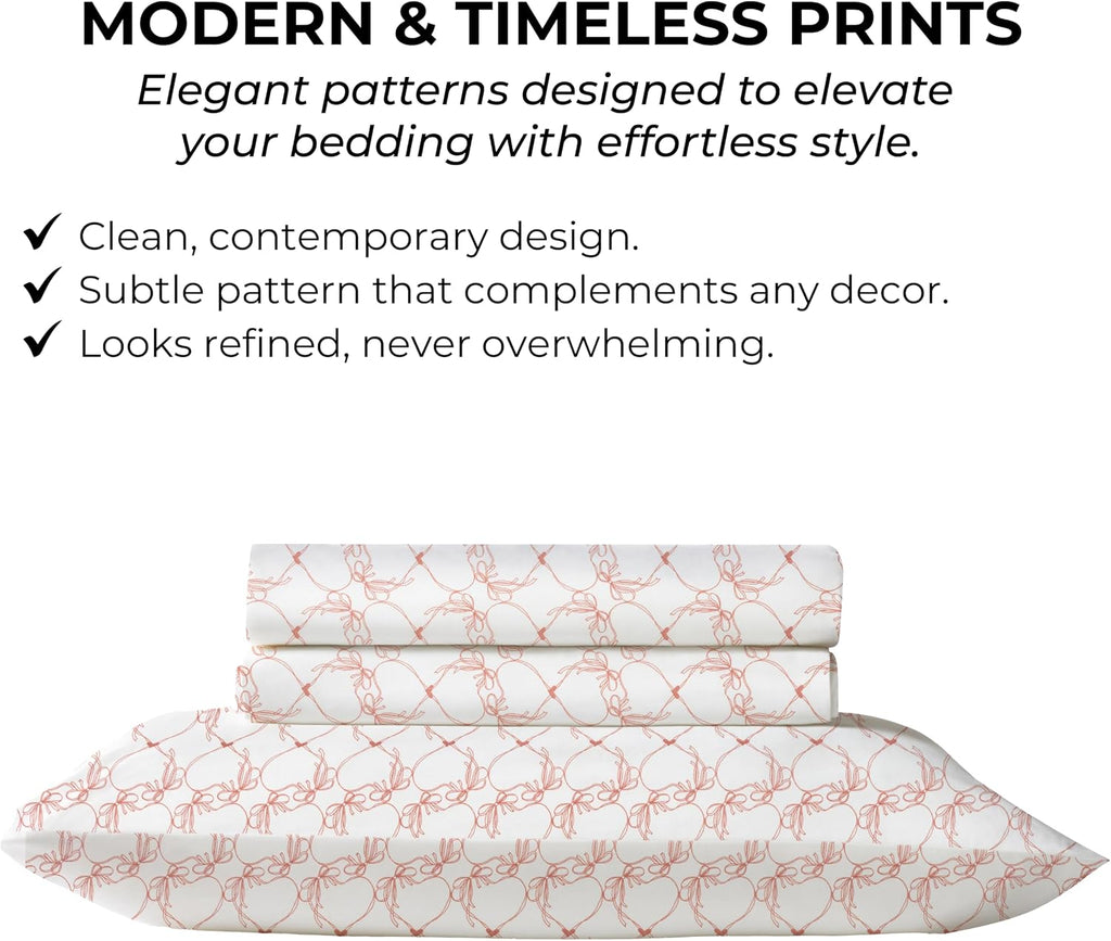 Twin XL Fitted Sheet with 18" Deep Pockets, Flat Sheet - Percale Weave Natural - Breathable 100% Cotton Bedding, 1 Fitted Sheet + 1 Flat…
