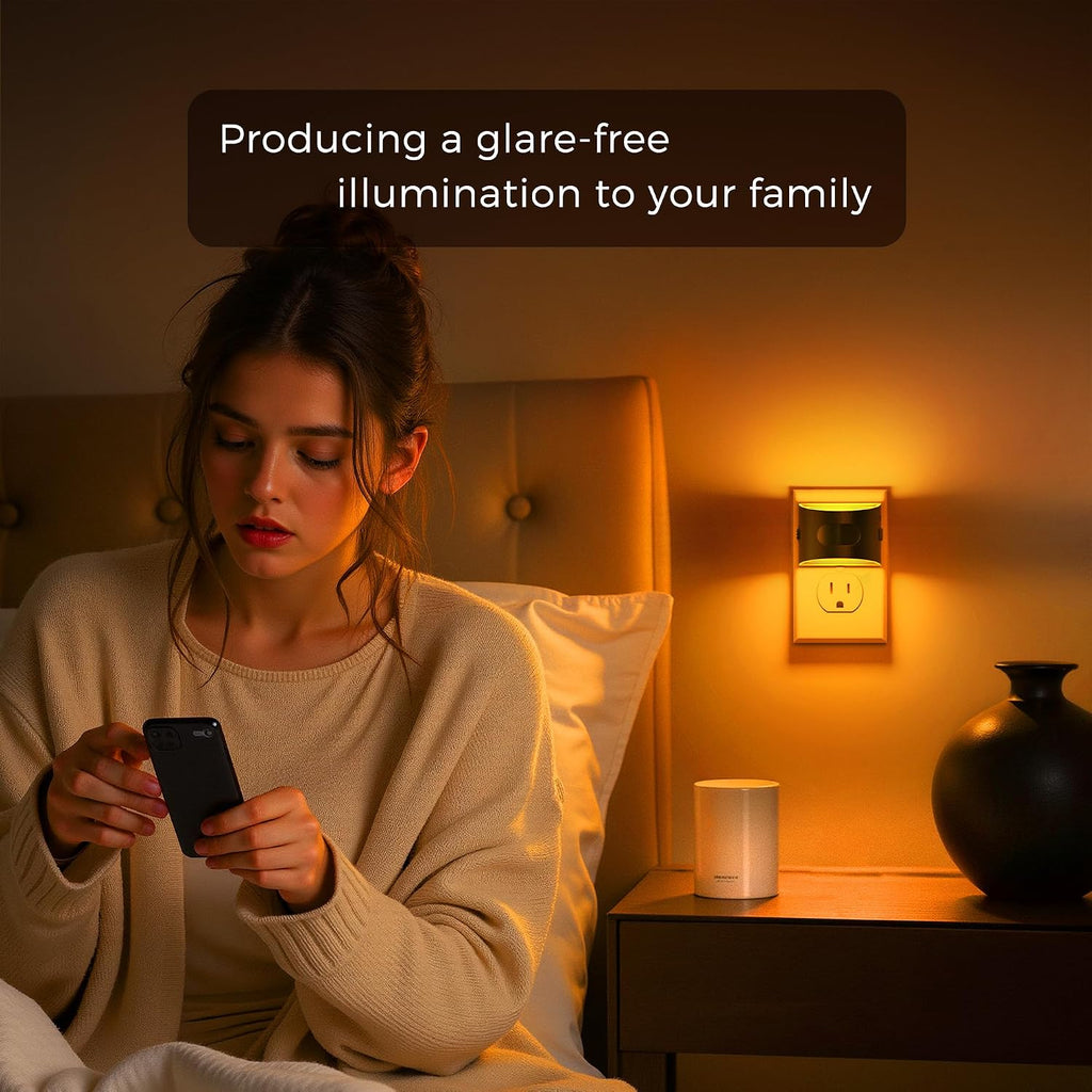 L LOHAS LED Night Light with Motion Sensor & Dusk to Dawn Sensor, Night Lights Plug into Wall with 30-100lm Adjustable Brightness…