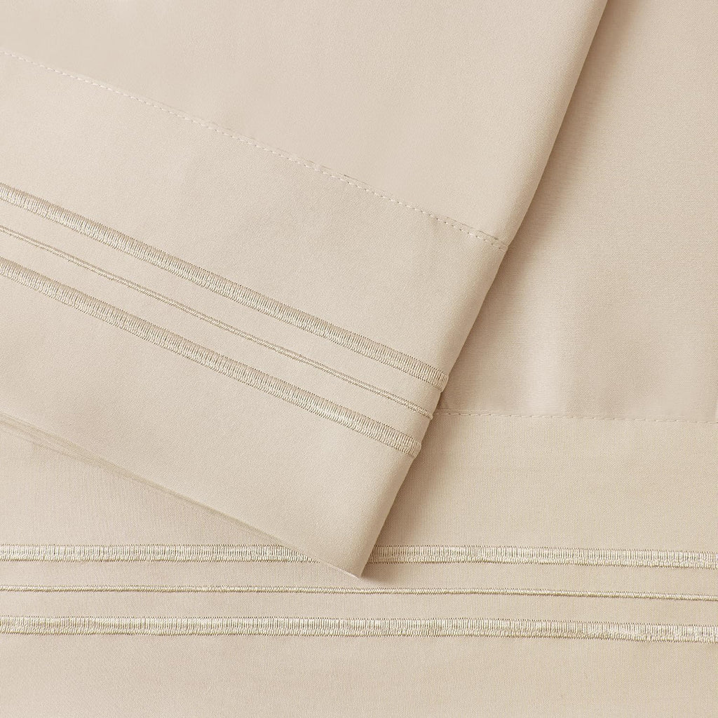 Nestl King Beige Microfiber Pillowcase, 2 - Soft, 1800 Thread Count, Envelope Closure, Set of 2, 20x40 Inches cotton