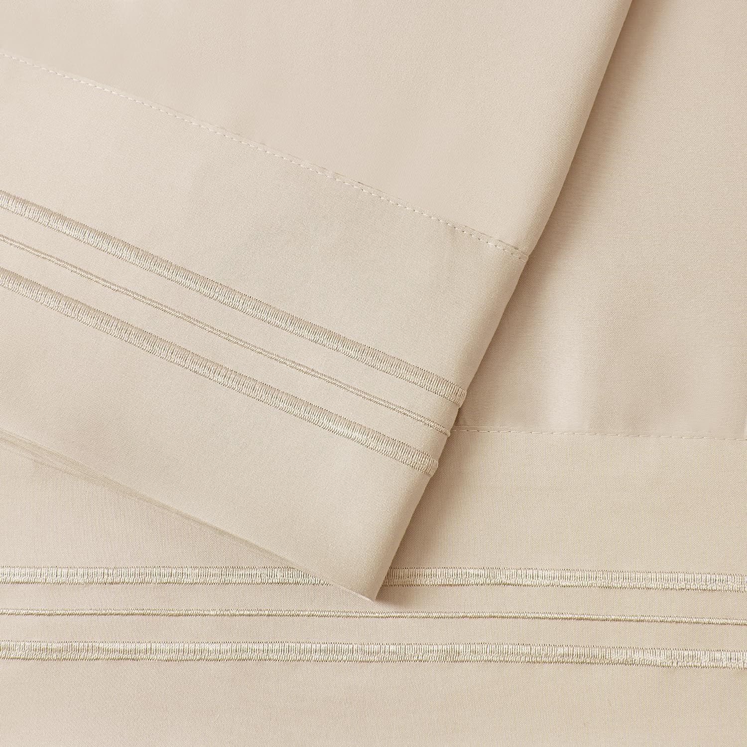 Nestl King Beige Microfiber Pillowcase, 2 - Soft, 1800 Thread Count, Envelope Closure, Set of 2, 20x40 Inches cotton