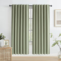 Keqiaosuocai Blackout Linen Curtains Thermal Insulated Back Tab Rod Pocket Textured Long Drapes for Bedroom 50 x 72 Inch, 2 Panels Set, Ligh…