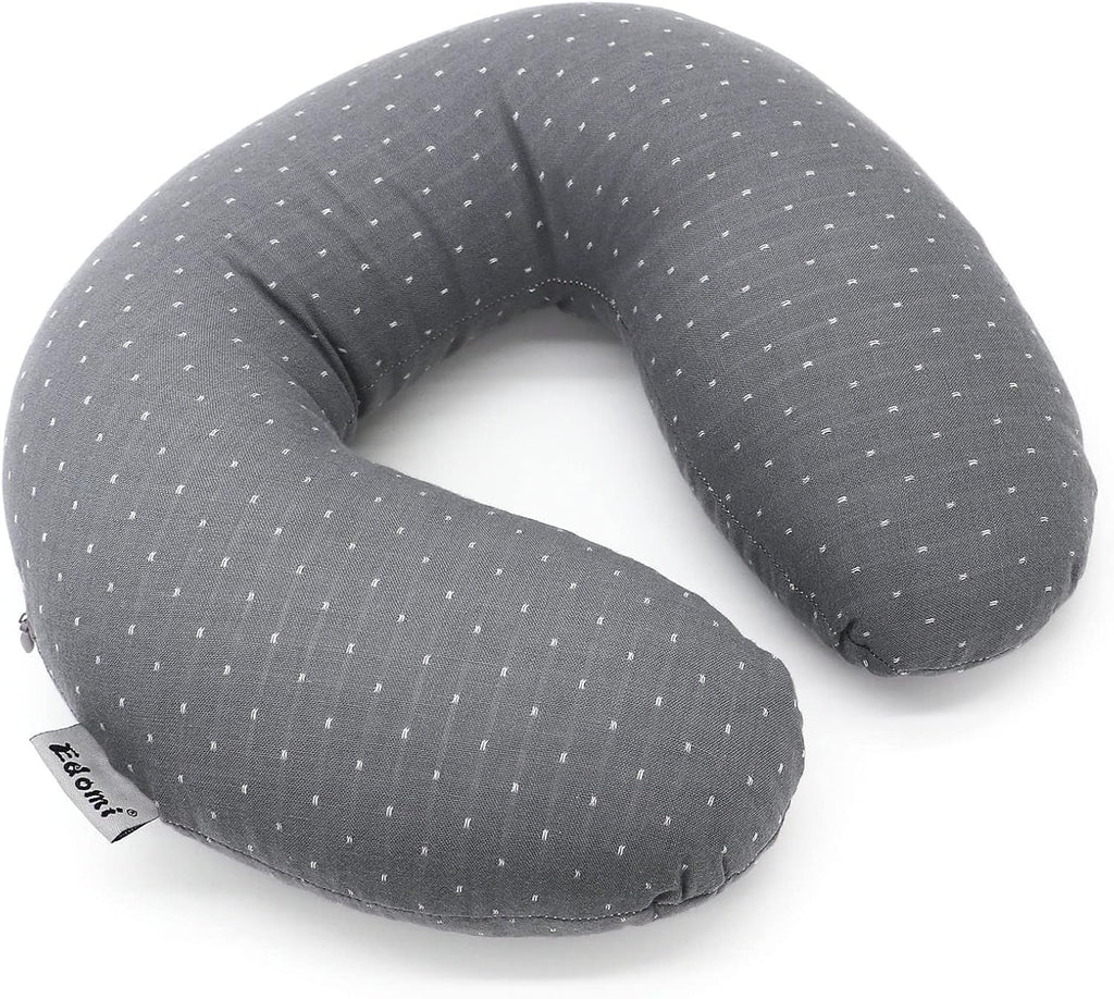 Buckwheat U-Shaped Neck Pillow Adjustable Buckwheat Hull Pillow with Pillowcase, Neck Support and Shoulder Relax Cervical Pillow (12x12…