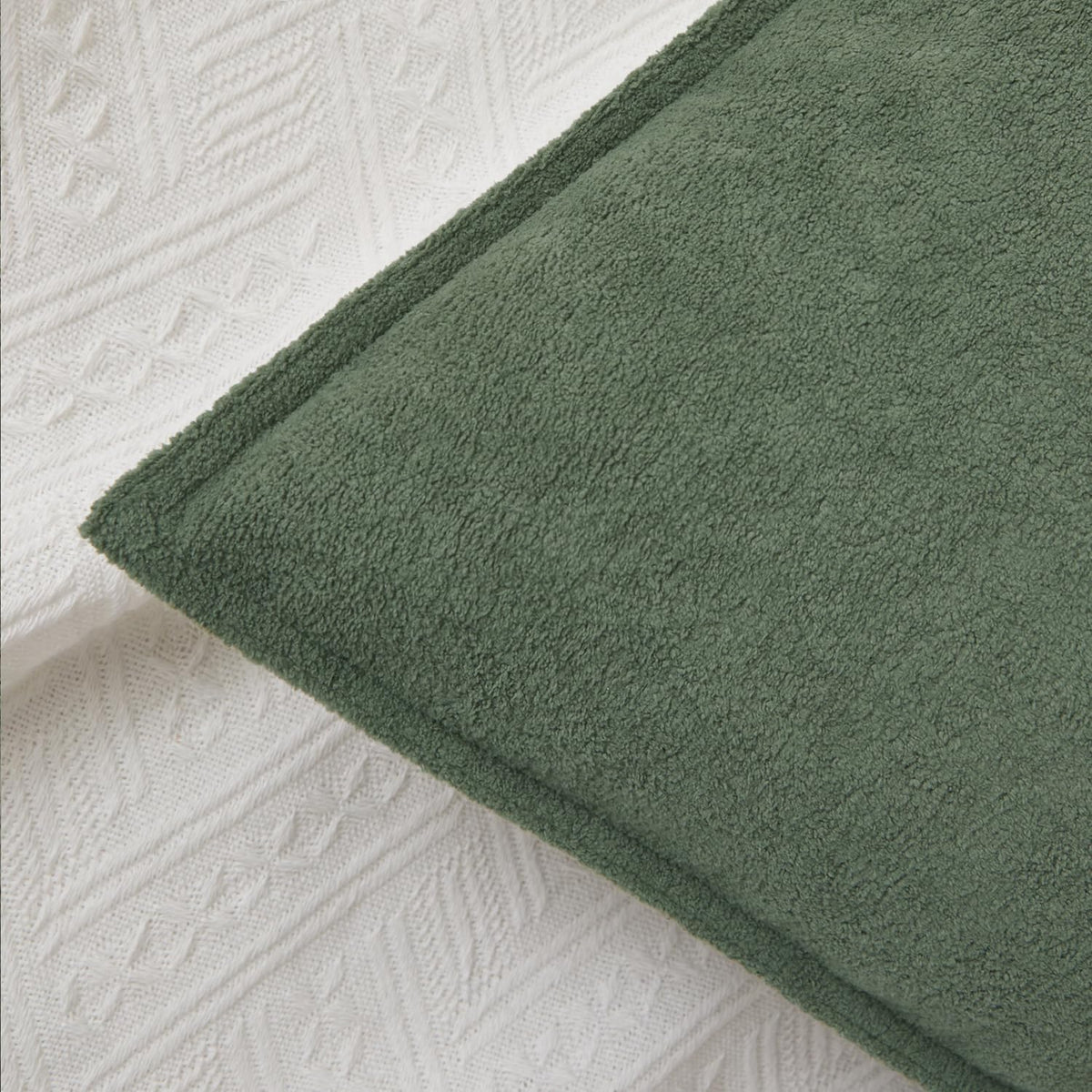 KevinTextile Kevin Textile Waterproof Decorative Pillow Covers Olive Green 18x18 Inch Pack of 2 Soft Boucle Textured Throw Pillowcases Eleg…