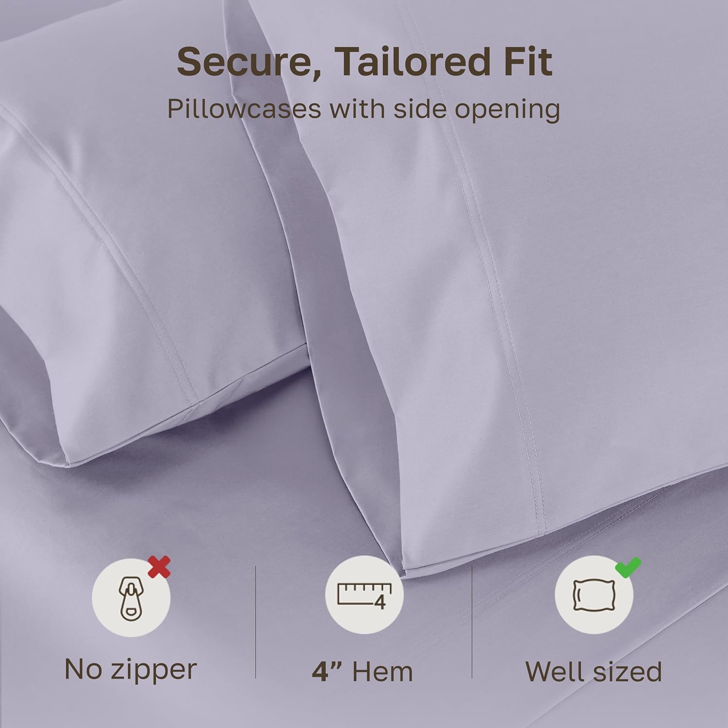 CaliforniaDesignDen California Design Den 100% Cotton King Size Pillowcases Set of 2, 800 Thread Count, Soft Pillow Covers Sateen, Fits Kin…